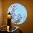 thumbnail image 4 of Joernso Moon Lamp Projector LED Night Light with Remote Control Adjustable Brightness Timer Function Rechargeable Lighthouse Night Light Table Decor, 4 of 8