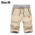 thumbnail image 2 of Pantalones cortos para hombre, estilo casual, clásico, con cordón, pantalones cortos de playa de verano con cintura elástica y bolsillos, 2 of 5