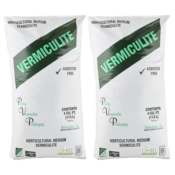 PVP Industries Medium Vermiculite Professional Grade Soil Conditioner, 4 Cu Ft, 2 Pack