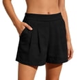 thumbnail image 4 of Avirosel Women's Casual High Waisted Shorts with Pleated Front, Soft Textured Fabric, Functional Side Pockets, Perfect for Summer Beachwear and Everyday Outfits, 4 of 8