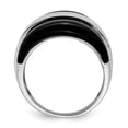 thumbnail image 2 of Sterling Silver Rhodium-plated Band w/ Surrounding Onyx Bands Ring QR2812, 2 of 5