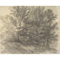 thumbnail image 2 of Thomas Gainsborough 18x15 Black Ornate Wood Framed Double Matted Museum Art Print Titled - A Clump of Trees (ca. 1757), 2 of 5