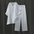 thumbnail image 2 of PVCS Summer Outfits for Women Two Piece Outfit Casual 2 Piece Short Sleeve Tops Crew Neck Pants Sets Tracksuits, 2 of 9