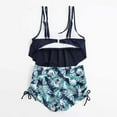 thumbnail image 4 of Sakmal Blue Womens Swimsuits Ruffle Tankinis Two Piece Sets Swimwear Padded Full Coverage Swimsuit Sets, 4 of 7