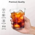 thumbnail image 3 of 100 Pack - 16 oz Clear Plastic Cups with Lids and Straws, Sturdy & Food Safe Iced Coffee Cups with lids, Disposable Plastic Smoothie Cups for Cold Drinks, 3 of 4