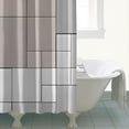thumbnail image 3 of Ensemble de Rideau de Douche avec Doublure à Boutons-Pression, Vert Sauge Noir Formes Lignes (3) Rideaux de Douche Doublure de Douche Réutilisable, Doublure de Douche en Polyester Neutre Esthétique, 72x72 Pouces, 3 of 4