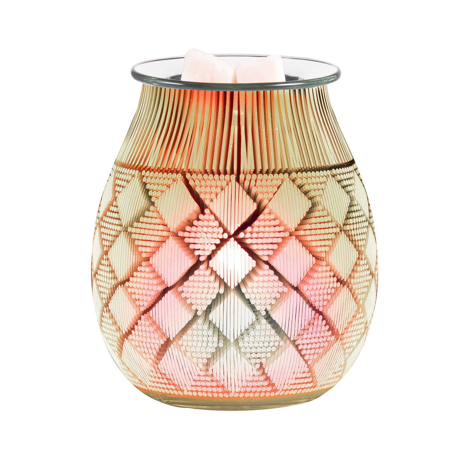 Vingtank Aroma Electric Wax Melt Burner 3D Rhombus Glass Lamp Night
