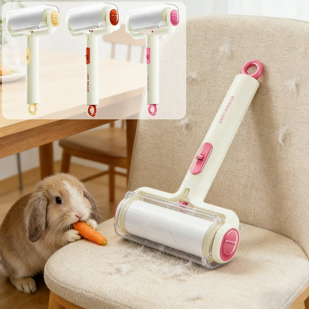 Quitapelusas Con Rodillo De Plástico 1Pcs Portable Lint Remover with Replaceable Hot Melt Adhesive Roller Translucent Dust Cover and Wall Hook for Clothes Sofas & Pet Hair 9.8x5.5x2.3" JASKFLY