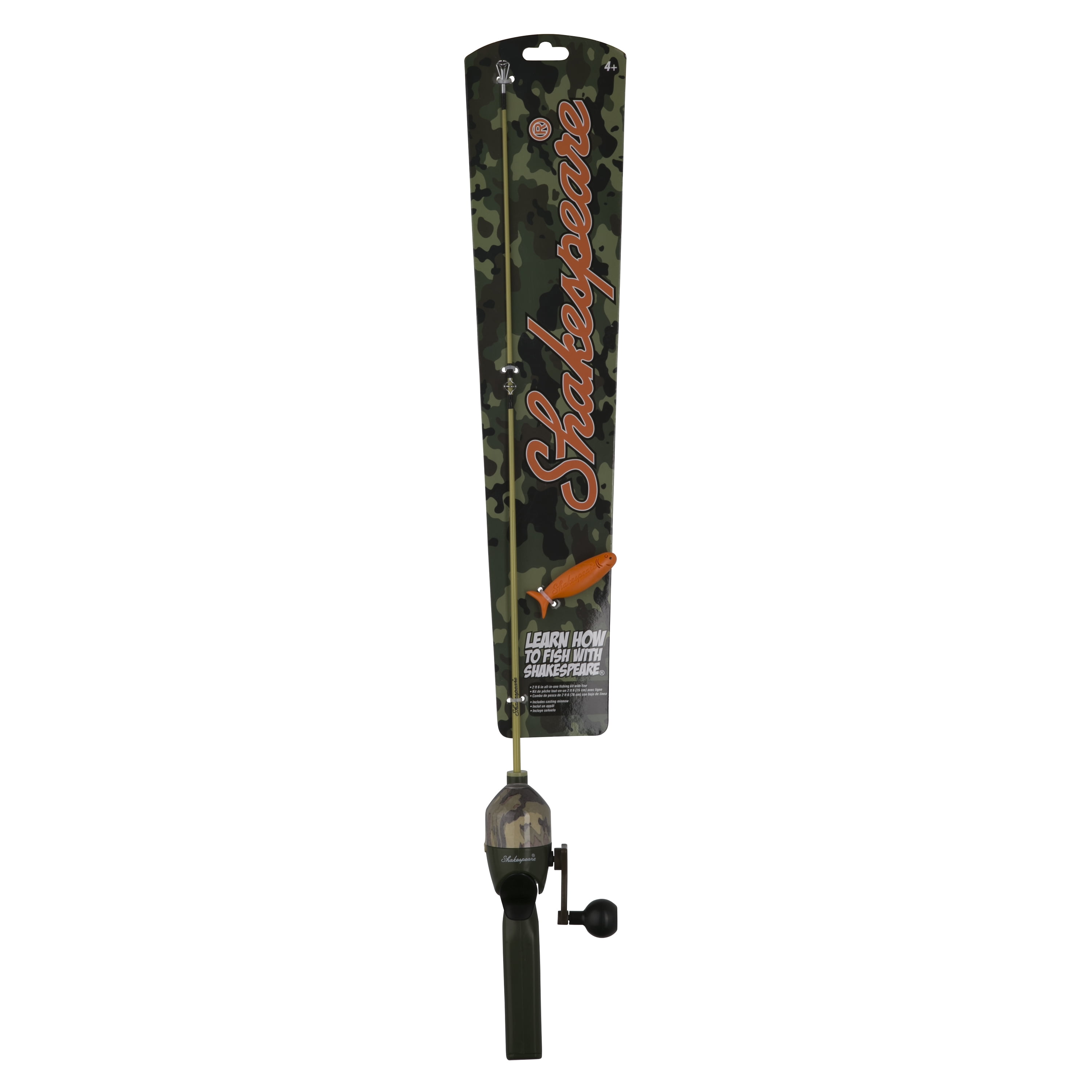 Pink Camo Fishing Pole Shakespeare 2ft 6in Kit With Line Casting Minnow Age 4 for sale online 