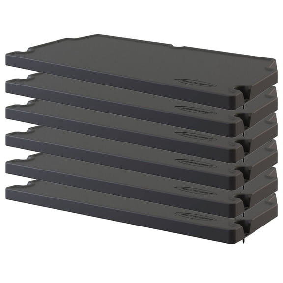 Suncast 6 Pack Vertical Shed Shelf Space Saving Wall Mount Outdoor Storage, Black