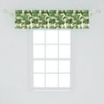 thumbnail image 2 of Ambesonne Tropical Valance Pack of 2, Strelitzia Monstera Palm, 54"X12", White Olive Green, 2 of 4