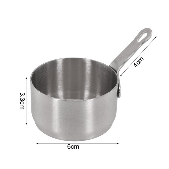 LEFU 80ML Silver Stainless Steel Mini Sauce Pan Milk Pot Gravy Pot Non-Stick Small Saucepan for Cooking Coffee Butter, High Temperature Resistance, Easy to Clean, Safe for Stoves