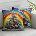 thumbnail image 3 of Ullo0ord 3D Painting Pack of 2 Decorative Pillowcases Super Soft Christmas Tree Throw Pillow Covers Modern Farmhouse Rustic Cushion Cover for Sofa Couch Bed  22x22in, 3 of 7