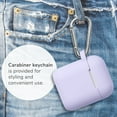 thumbnail image 3 of AirPods Case, GMYLE Silicone Protective Shockproof Earbuds Case Cover Skin with Keychain Kit Set Compatible for Apple AirPods 1 & 2 (Lavender Purple), 3 of 8