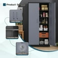 thumbnail image 4 of MIIIKO Metal Storage Cabinet with Locking Doors, Black Grey Garage Lockable Steel Cabinets with 4 Doors and 5 Shelves for Home, Garage, Pantry Workshop Warehouse, 4 of 7