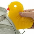 thumbnail image 5 of Norpro Silicone Dish Brush - Double Sided Multi Use Veggie Scrubber Pot Holder - Yellow Duck, 5 of 6