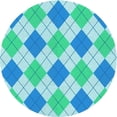 thumbnail image 1 of Ahgly Company Tapis Rond Lavable en Machine Intérieur Transitionnel Bleu, 6 Pieds Rond, 1 of 7
