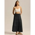 thumbnail image 4 of Mawalde Women Tiered Long Skirts Pleated A Line Adjustable Elastic Waist with Drawstring Flowy Long Skirt, 4 of 8