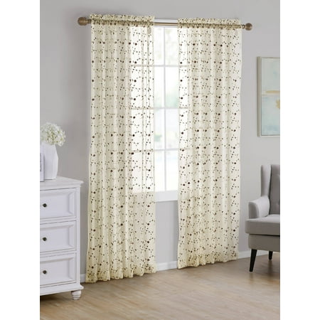 Better Homes Gardens Vintage Rose Embroidered Sheer Panel 54 X