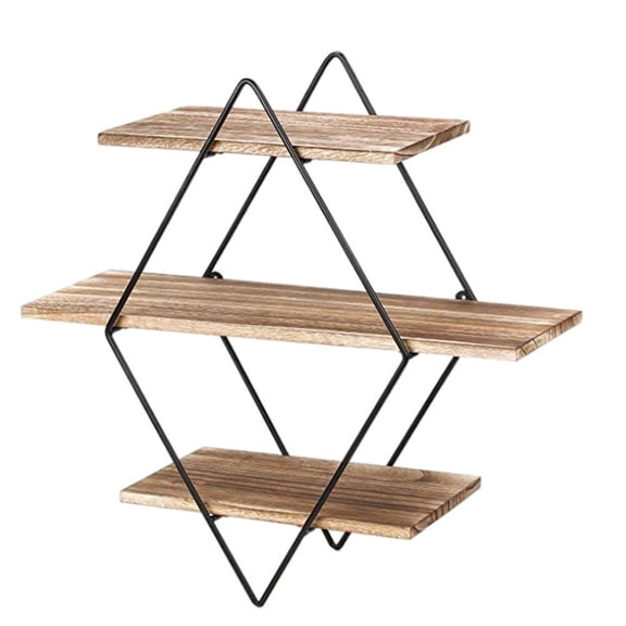 Raindrops Hexagon Shelves Three Tier Shelf Hanging Bookshelf