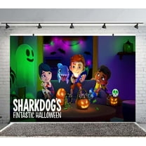 Sharkdog Backdrop Banner Party Supplies Poster Movie Theme Background for Photography Kids Birthday Decorations