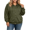 thumbnail image 2 of Molidfa Women's Plus Size Full Zip Hoodie - Oversized Drop Shoulder Sweatshirt with Pockets, 2 of 5