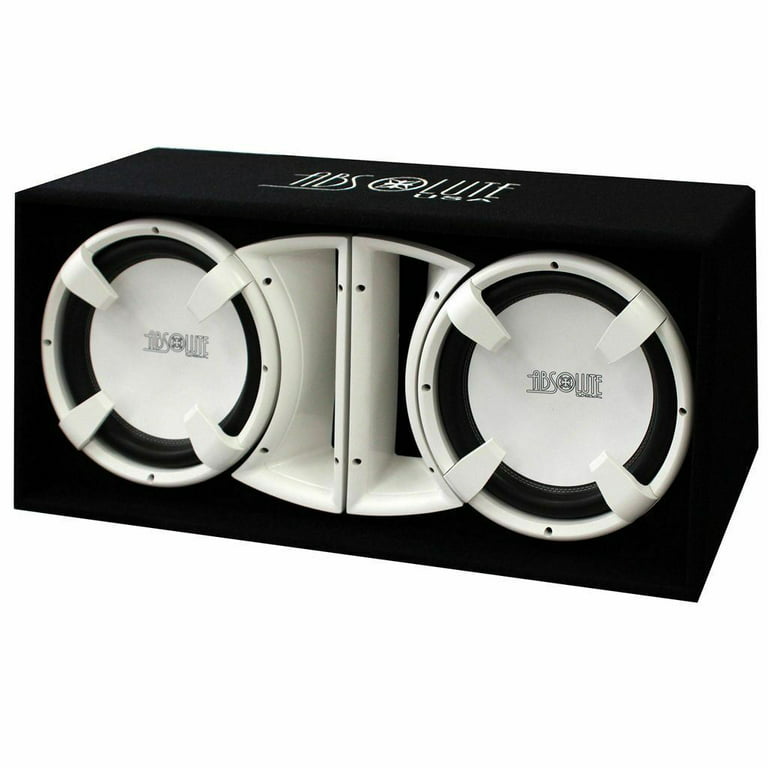 Absolute FBD12WI 3000 Watts Bass Box Dual 12-Inch Subwoofer Enclosure Box  White