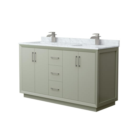 Wyndham Collection Wcf414160d-Nat-Unsmxx Strada 60" Free Standing Double Basin Vanity Set