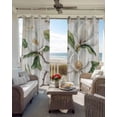 thumbnail image 4 of Magnolia Flower Blackout Curtains 90 Inches Long, Butterfly Green Leaf 2 Panels, Thermal Insulated Room Darkening Drapes with Grommets, 52W x 90L Each Panel, 4 of 9