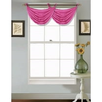 (V24) HOT PINK 1PC Elegant Faux Silk Swag Waterfall Bronze Grommets Dressing Valance, 55" X 24" Inch