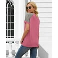 thumbnail image 3 of Rosvigor Plus Size T Shirts for Women Color Block Tops Loose Tee Short Sleeve Blouses, 3 of 6