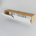thumbnail image 3 of Poling 63” Melamine Coated Modern Wood Floating TV Stand, Walnut & White, 3 of 5