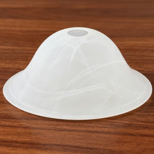 Glass Lamp Shade Replacement 12"D x 4.75"H,Lamp Shades For Floor Lamps Suitable for E26 Socket Torchiere Lamp Shade GlassShades Ceiling Fan Light Covers Ceiling Fan Globe Replacement Glass Bowl