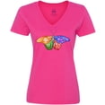 thumbnail image 3 of Inktastic Artistic Butterfly Women's V-Neck T-Shirt, 3 of 5