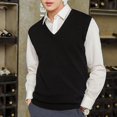 thumbnail image 5 of Sleeveless Loose Warm Sweater Vest Men V-neck Pullover WaistcoatGift, 5 of 5