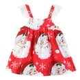 thumbnail image 2 of Little Toddler Girls Christmas Patterned Holiday Party Outfit Dress (Santa Claus, 2-3 Years), 2 of 4