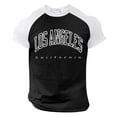 thumbnail image 3 of Men's Raglan Sleeve Color Block T-Shirt Trendy Milk Silk Polyester Shirt, 3 of 3
