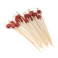 thumbnail image 2 of BambooMN 8.3" Bamboo Red Heart Cocktails Hors D'oeuvres Fruit Sandwich Skewers Picks for Catered Events, Holiday's, Restaurants or Buffet Party Supplies, 200 Pieces, 2 of 2