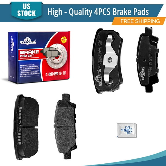 YXPCARS 4PCS D1037 Brake Pads Set, Rear Ceramic Pads for Jeep Compass Patriot Mitsubishi Lancer Chrysler 200 Sebring Dodge Avenger Caliber