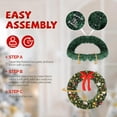 thumbnail image 5 of VINGLI 60 Inch Pre-lit Outdoor Christmas Wreath, Large Christmas Wreath with Lights 220 LED and 600 PVC Branches for Garage, Green Wreath w/Bow, Pine Cones, Ornaments, Remote Control, Timer (Plug-in), 5 of 7
