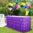 thumbnail image 4 of HHBEAUTY Tablecloth Rectangle Tables 6FT, Polyester Wrinkle Free Stretch Table Skirt for Rectangle Tables 6ft Pleated Ruffle Fitted Table Cover with Skirt for Weddings Birthday Banquet, 4 of 9