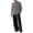 Mens Two Piece Sets - Dark Gray, variant on Maqroz Men's Summer 2-Piece Long Sleeve Button Down Top with Wide Leg Trousers Casual Business Wear Office Smart Relaxed Coordinated Lightweight Outfit with Pockets