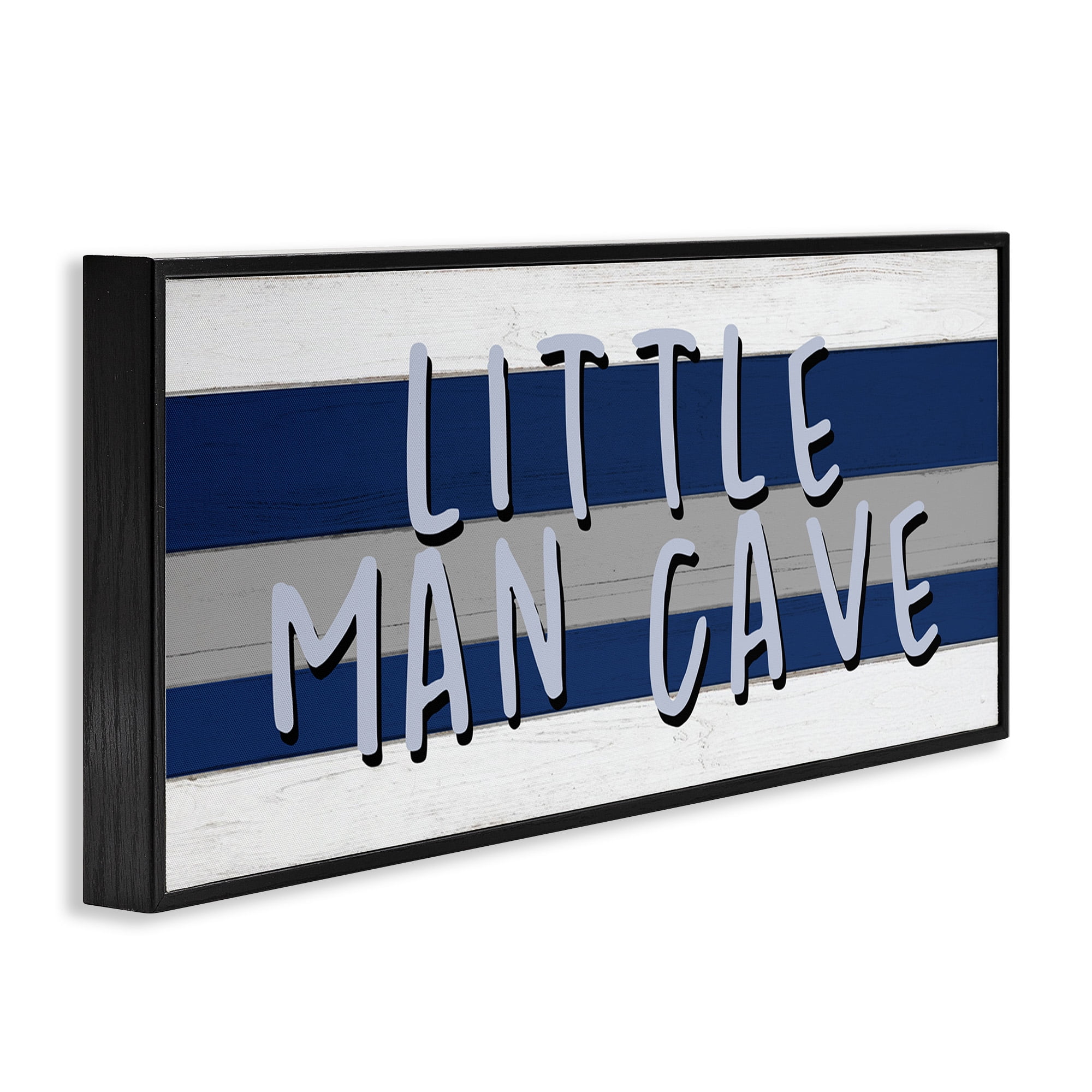 Stupell Industries Boy's Little Man Cave Typography Painting Black Framed Art Print Wall Art, 24 x 10