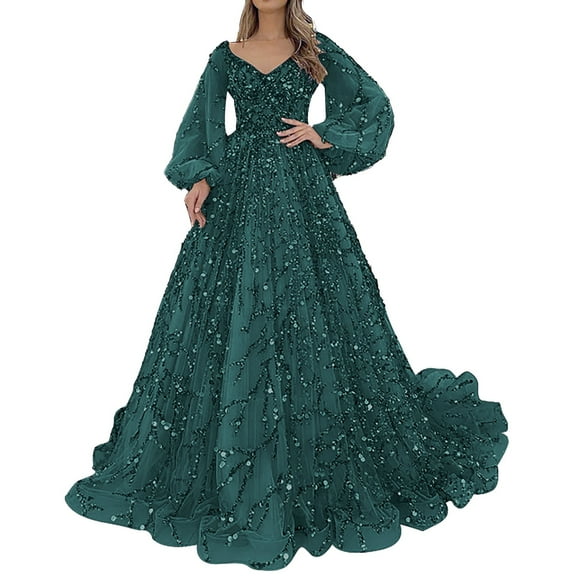 HCURIBAD Clearance! 2024 New Womens Gold Evening Dresses Sexy Queen Gowns Long Dresses 1*Skirt Green S