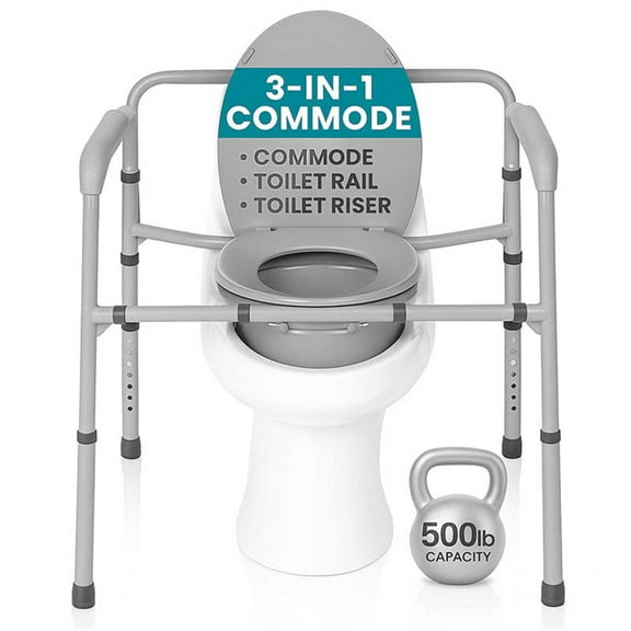 Vive Bariatric Bedside Commode for Adults, Elderly, Seniors, Handicapped Toilet Medical Chair