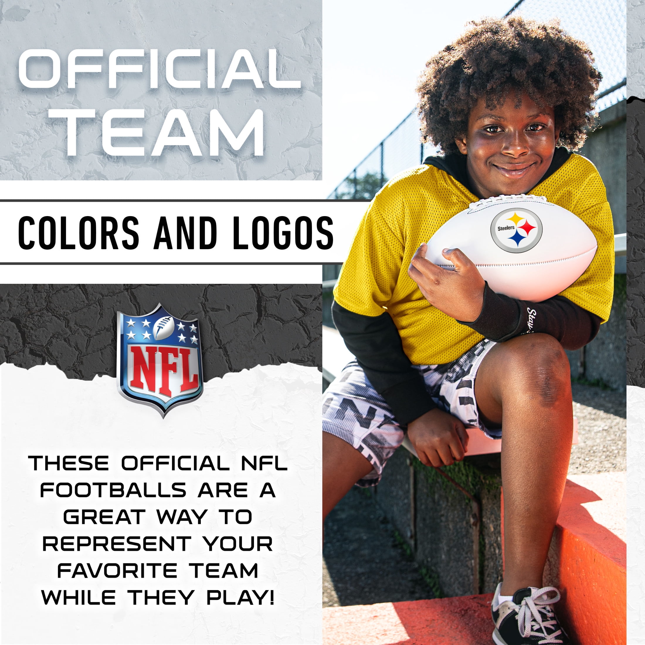 Franklin Sports NFL Pittsburgh Steelers Autograph Football - Official Size White Panel Souvenir Football for Autographs + Signatures - NFL Team Fan Shop Memorabilia Football for Display