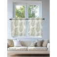 thumbnail image 4 of Sage Green Palm Leaves Tier Curtains 36 Inch Length,Sheer Curtains for Bedroom Living Room Summer Tropical Tree Coastal Plants Short Kitchen Curtains Drapes for Small Half Window 27.5"x36" 2 Panels, 4 of 7