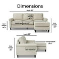 thumbnail image 3 of Serta Harmon Roll Arm Sectional Light Gray, 3 of 12