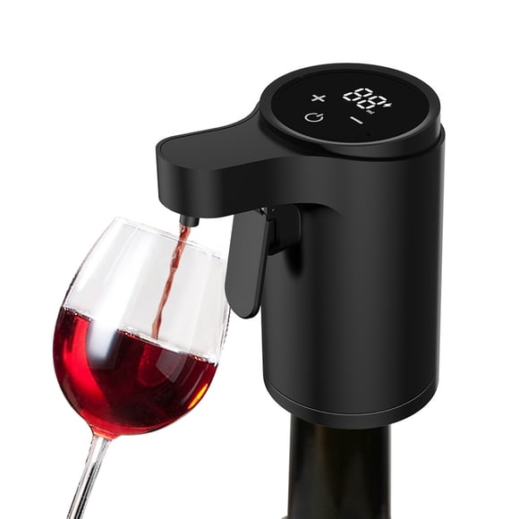 Bearachild Aireador de vino versátil que realza el aroma y el sabor de las bebidas. Mini decantador de vino automático y portátil. Barra de herramientas negro