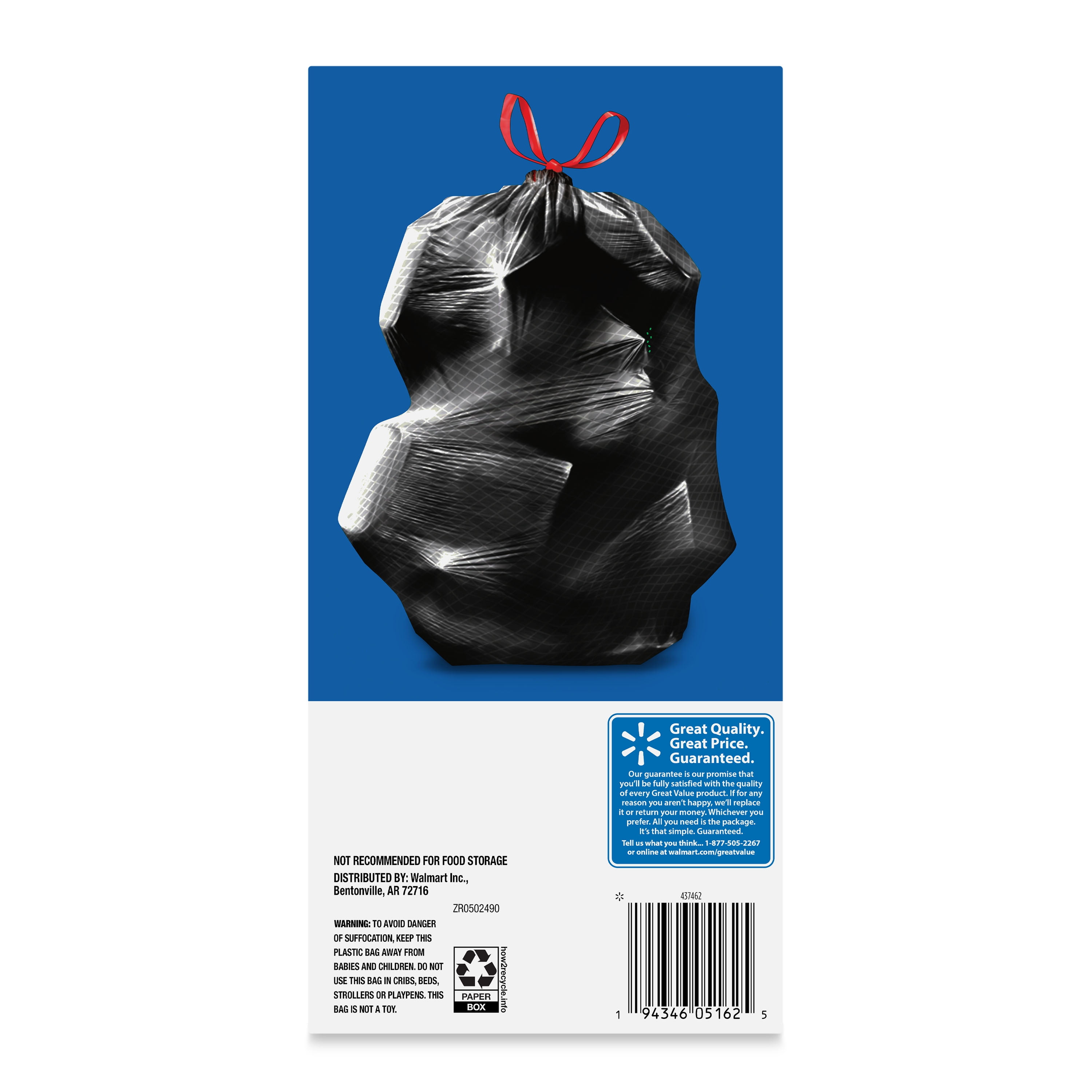 H.S Trash Bags 7ct 33gl + Ties X-Tra Lg-wholesale -  -  Online wholesale store of general merchandise and grocery items
